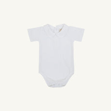 Peter Pan Collar Shirt & Onesie (Short Sleeve Pima) - Worth Avenue White