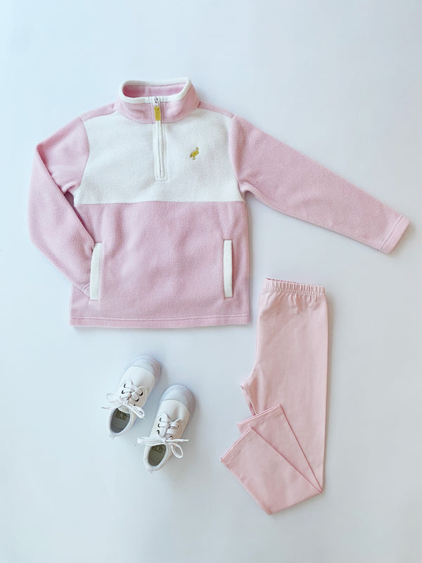 Hayword Half-Zip (Fleece) - Palm Beach Pink with Worth Avenue White