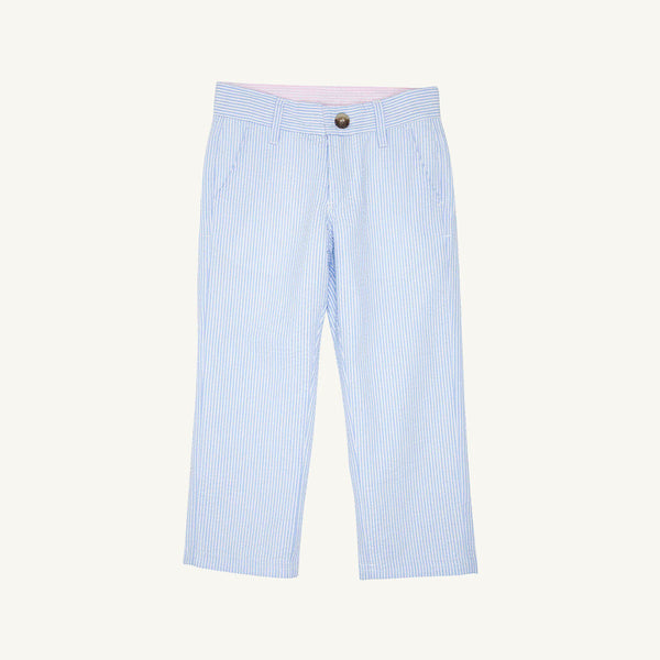 Ensemble Garçon Kelly's Kids Taille 5 En Seersucker Bleu Et Blanc - Occasion Très Bon état