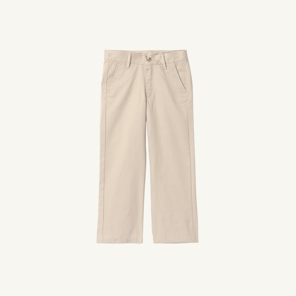 Prep School Pants - Keeneland Khaki with Keeneland Khaki Stork boys’ style trousers with a button closure and two side pockets.
