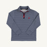 Prepletic™ Hayword Half Zip - Nantucket Navy Stripe with Richmond Red Stork