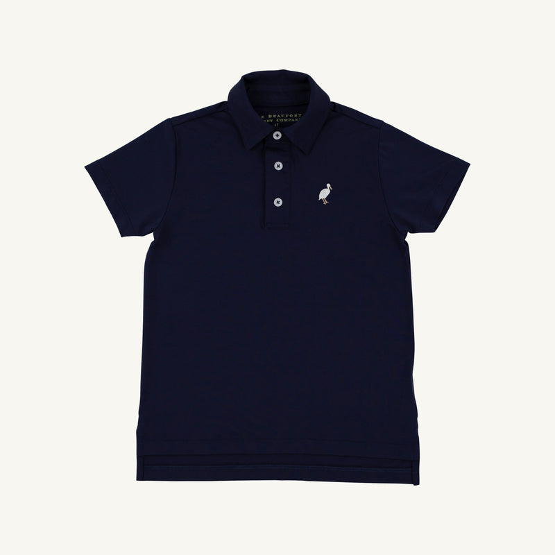 Prepletic™ Prim & Proper Polo - Nantucket Navy with Multicolor Stork