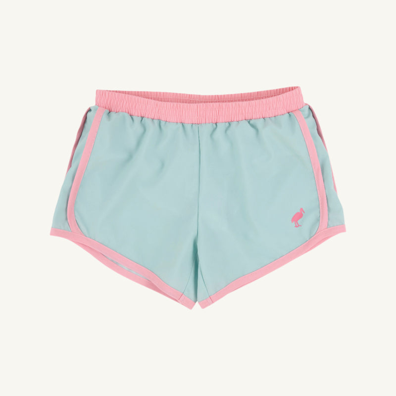 Prepletic™ Shimmy Shake Shorts - Old Greenwich Green with Sandpearl Pink & Sandpearl Pink Stork
