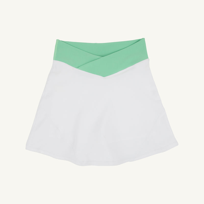 Prepletic™ Katey Cross Skort - Worth Avenue White with Grace Bay Green