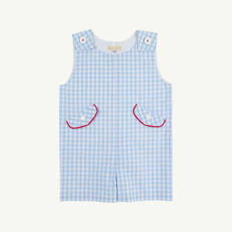 Embroidery result for: Prescott Pocket Jon Jon - Beale Street Blue Gingham with Richmond Red