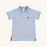 Prim & Proper Polo & Onesie - Beale Street Blue Stripe with Richmond Red Stork