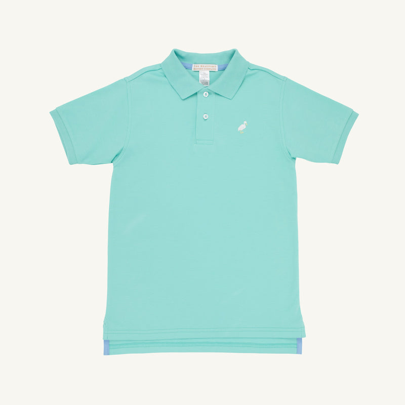 Prim & Proper Polo & Onesie - Turks Teal with Multicolor Stork