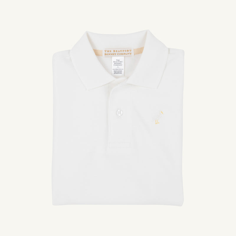 Prim & Proper Polo & Onesie - Worth Avenue White with Multicolor Stork