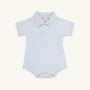 Prim & Proper Polo & Onesie - Bardstown Blue with Bellport Butter Yellow Stork