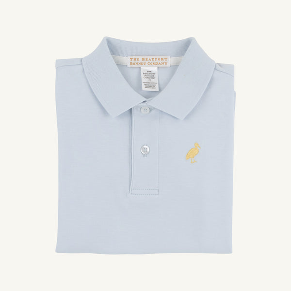 Prim & Proper Polo & Onesie - Buckhead Blue with Bellport Butter Yellow Stork