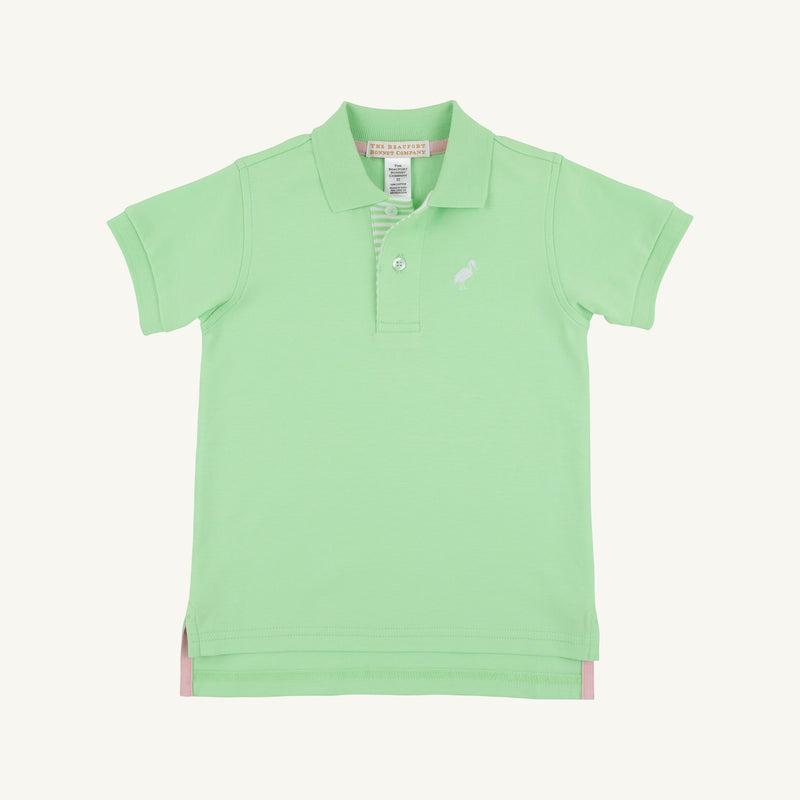 Prim & Proper Polo & Onesie - Lexington Lime with Lexington Lime Stripe & Worth Avenue White Stork