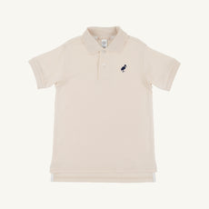 Prim & Proper Polo & Onesie - Osprey Oatmeal with Nantucket Navy Stork