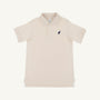 Prim & Proper Polo & Onesie - Osprey Oatmeal with Nantucket Navy Stork