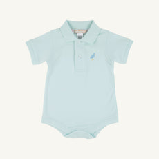 Prim & Proper Polo - Sea Island Seafoam with Beale Street Blue Multicolor Stork