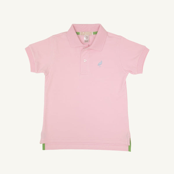 Prim & Proper Polo - Palm Beach Pink with Buckhead Blue Stork