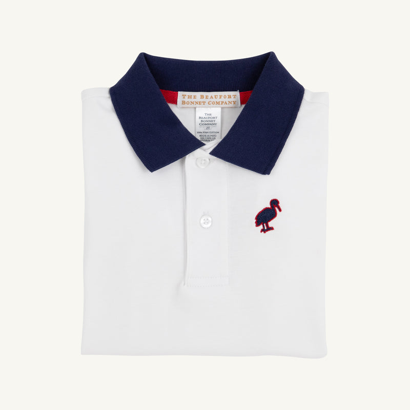 Prim & Proper Polo & Onesie - Worth Avenue White with Richmond Red and Nantucket Navy