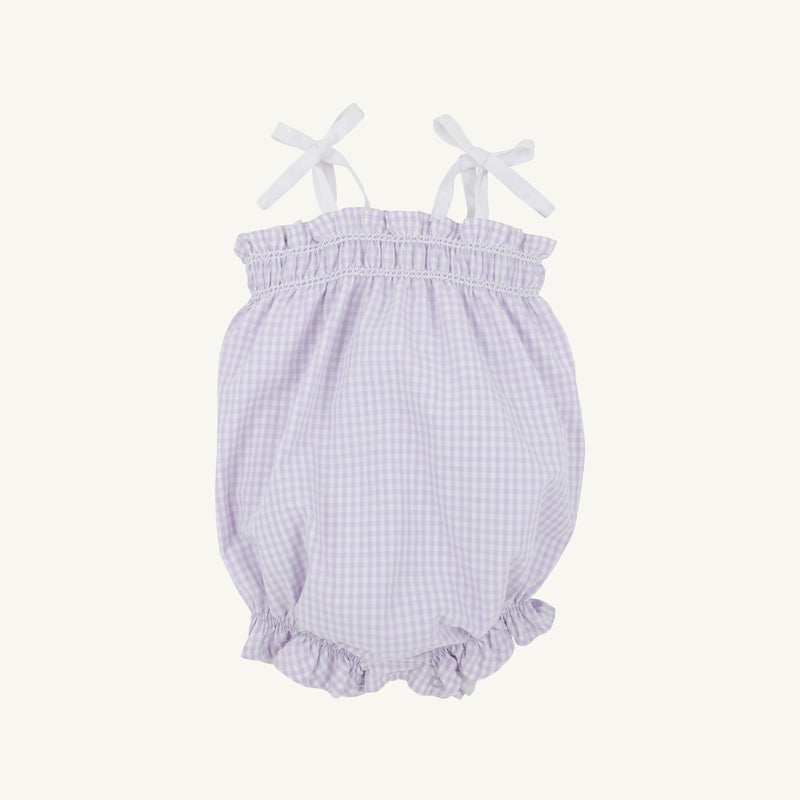 Rosey Romper - Lauderdale Lavender Gingham with Worth Avenue White