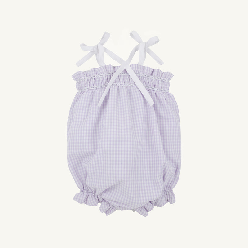 Rosey Romper - Lauderdale Lavender Gingham with Worth Avenue White