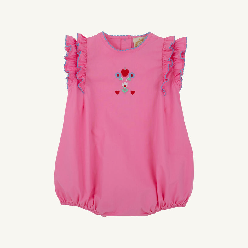 Ruehling Ruffle Bubble - Hamptons Hot Pink with Beale Street Blue and Floral Embroidery