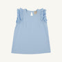 Ruehling Ruffle Top (Linen) - Beale Street Blue