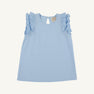 Ruehling Ruffle Top (Linen) - Beale Street Blue