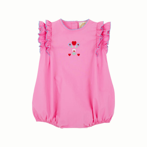 Ruehling Ruffle Bubble - Hamptons Hot Pink with Beale Street Blue and Floral Embroidery