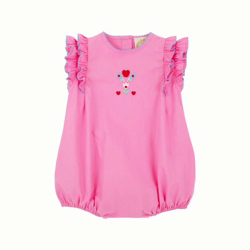 Ruehling Ruffle Bubble - Hamptons Hot Pink with Beale Street Blue and Floral Embroidery