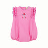 Ruehling Ruffle Bubble - Hamptons Hot Pink with Beale Street Blue and Floral Embroidery