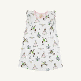 Embroidery result for: Ruehling Ruffle Dress - Darling Duchess with Palm Beach Pink