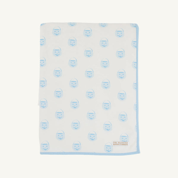 Silent Night Throw - Vintage Prep Pumpkin Pails (Buckhead Blue) with Buckhead Blue