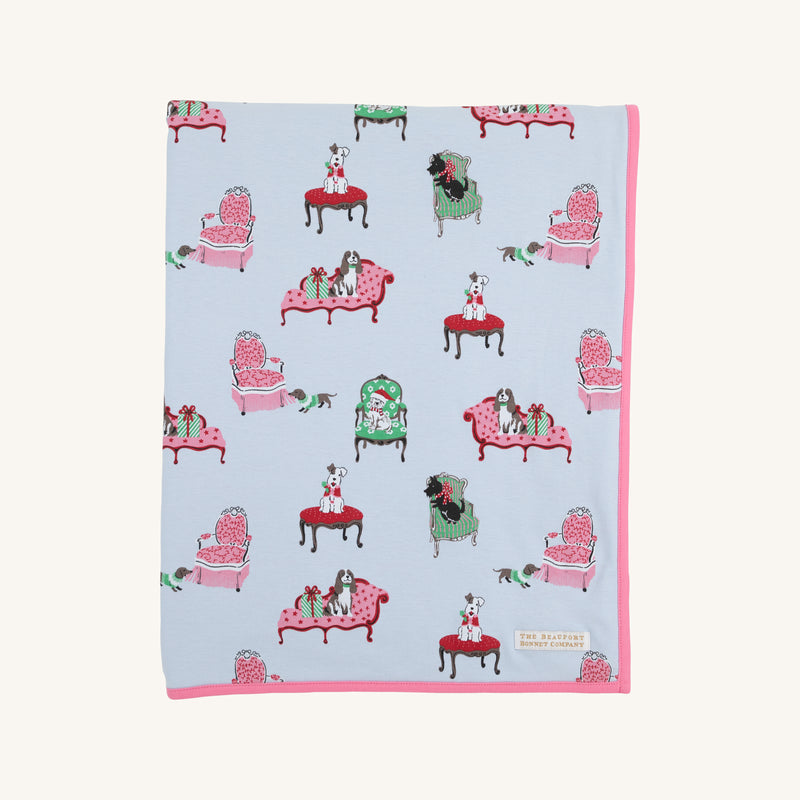 Silent Night Throw - Paw-recious with Hamptons Hot Pink