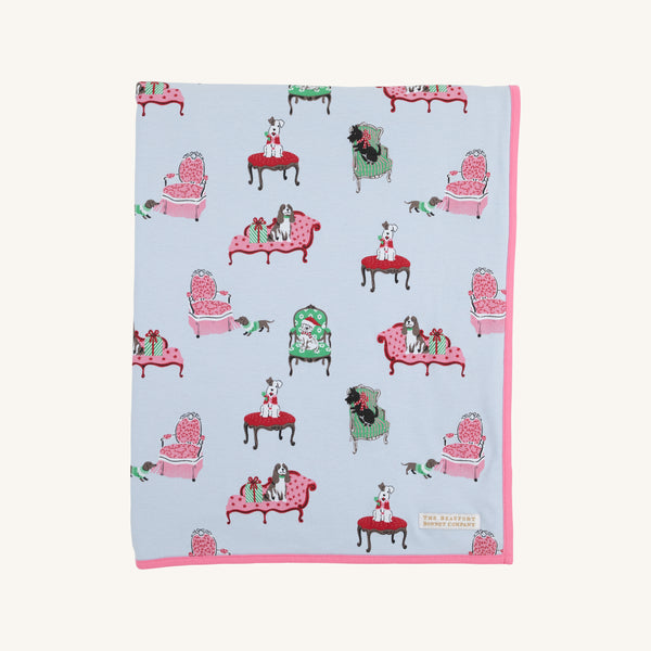 Silent Night Throw - Paw-recious with Hamptons Hot Pink