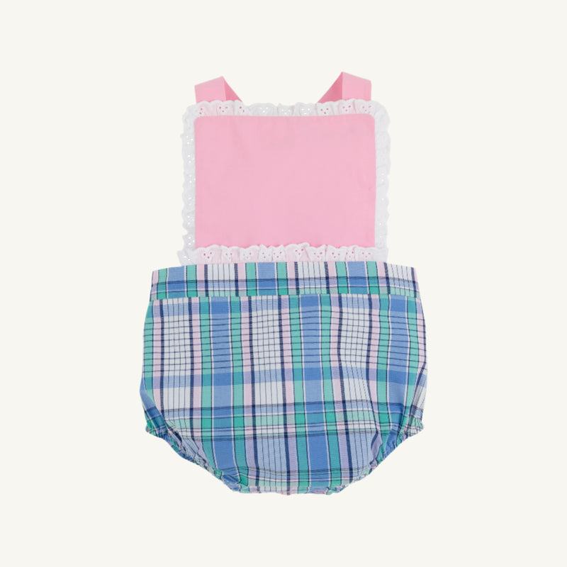 Sally Sunsuit - Lauderdale Pier Plaid with Pier Party Pink & Worth Avenue White