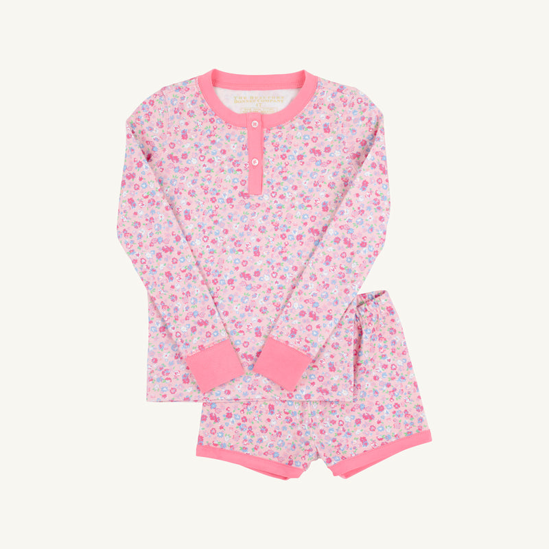 Sara Jane's Long Sleeve Short Set - Mableton Mini Floral (Pink) with Romany Rose