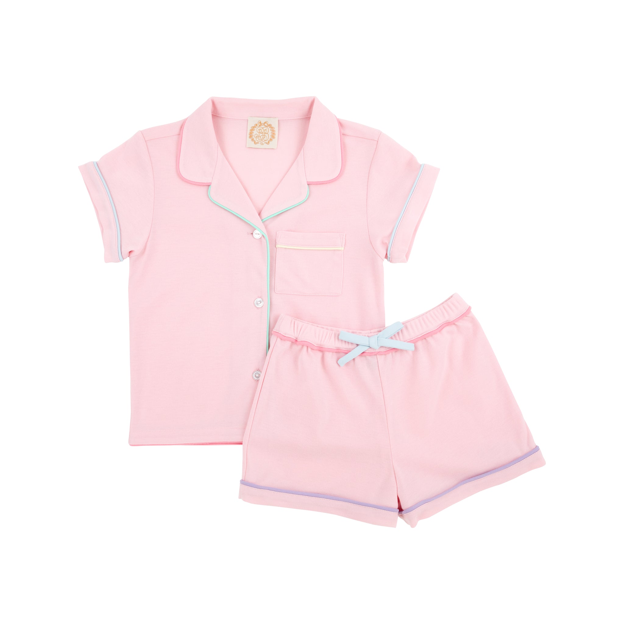 Sara Jane's Short Sleeve Set - Eloise's Picture Perfect Day with Palm Beach Pink