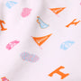 White fabric featuring repeating orange Tennessee flags, T logos, blue megaphones, and blue and pink pom-poms, alongside playful blue and pink animal mascots. This sporty collegiate print is perfect for showing your Victory in Orange spirit or pairing with The Beaufort Bonnet Company’s Tennessee Searcy Skort – Victory in Orange with Worth Avenue White on gameday.