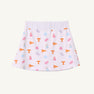 The Tennessee Searcy Skort - Victory in Orange with Worth Avenue White by The Beaufort Bonnet Company features a white background adorned with orange, blue, and pink University of Tennessee-themed icons—including T logos, pennants, pom-poms, and megaphones—making it the perfect choice for your next gameday outfit.