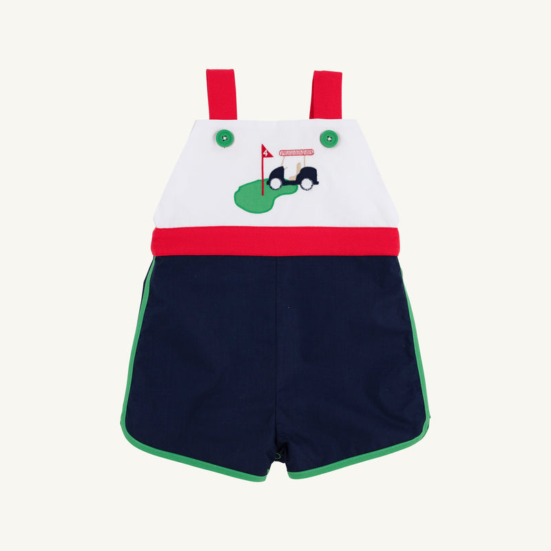 Shadwell Shortall - Nantucket Navy with Worth Avenue White, Richmond Red, Kiawah Kelly Green, & Golf Cart Applique