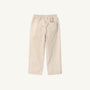 Back view of light tan cotton twill Sheffield Pants - Keeneland Khaki with Keeneland Khaki Stork, featuring an elastic waist and a single back pocket with a small bird embroidery.
