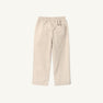 Back view of light tan cotton twill Sheffield Pants - Keeneland Khaki with Keeneland Khaki Stork, featuring an elastic waist and a single back pocket with a small bird embroidery.