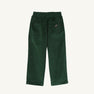 The Beaufort Bonnet Company Sheffield Pants in Grier Green Corduroy, featuring an elastic waistband and a small back pocket with a Gray Bay Brown stork embroidery, are perfect for fall activities and shown on a plain white background.