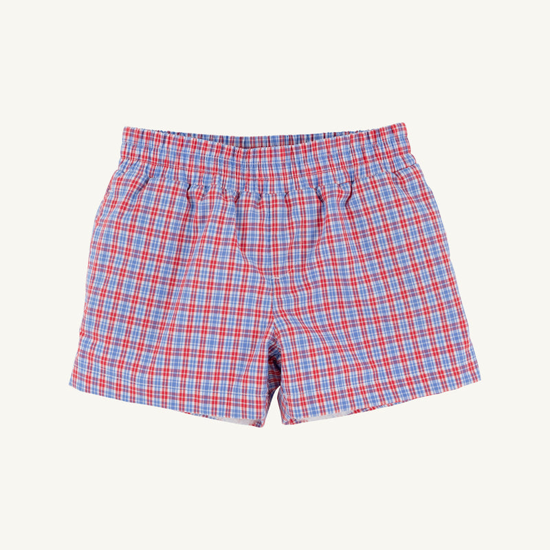 Sheffield Shorts - Lawn Party Plaid with Worth Avenue White Stork