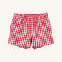 Sheffield Shorts - Richmond Red Gingham with Belhaven Blue Stork