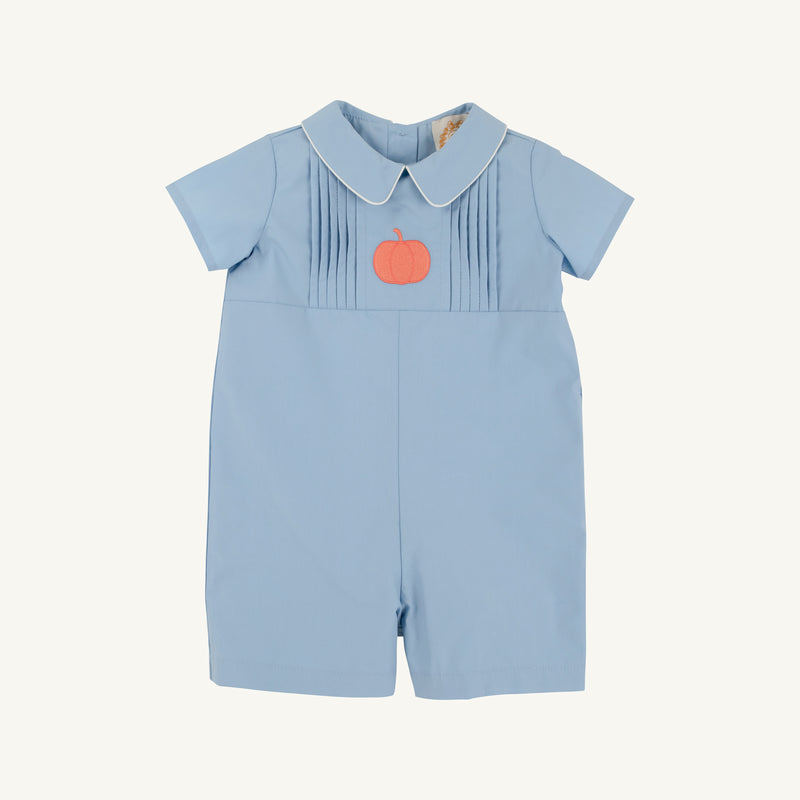 Short Sleeve John Hall Jon Jon - Barrington Blue with Pumpkin