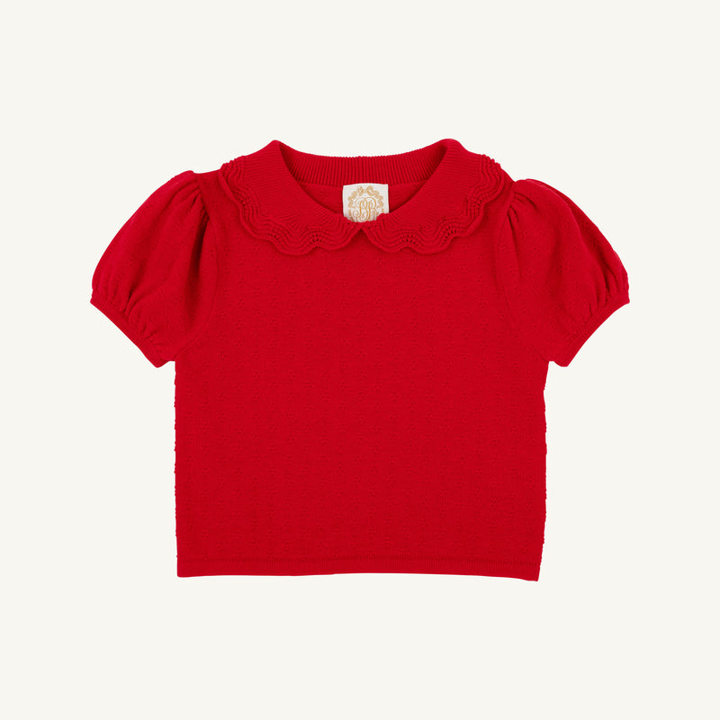 Short Sleeve Maude's Sweater - Richmond Red