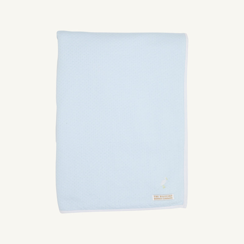 Silent Night Throw (Pima Jacquard) - Buckhead Blue with Worth Avenue White