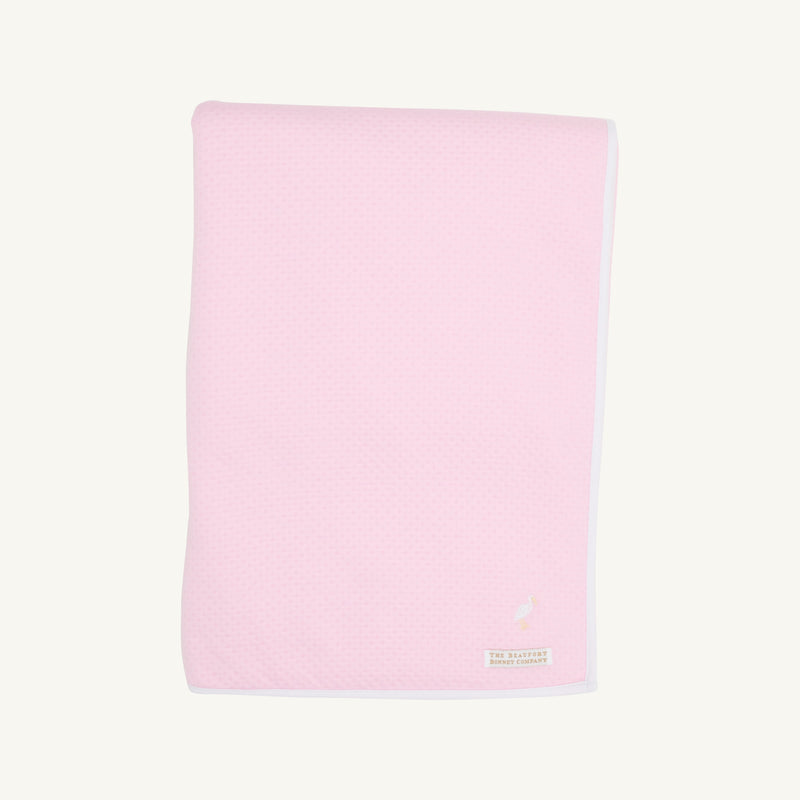 Silent Night Throw (Pima Jacquard) - Palm Beach Pink with Worth Avenue White
