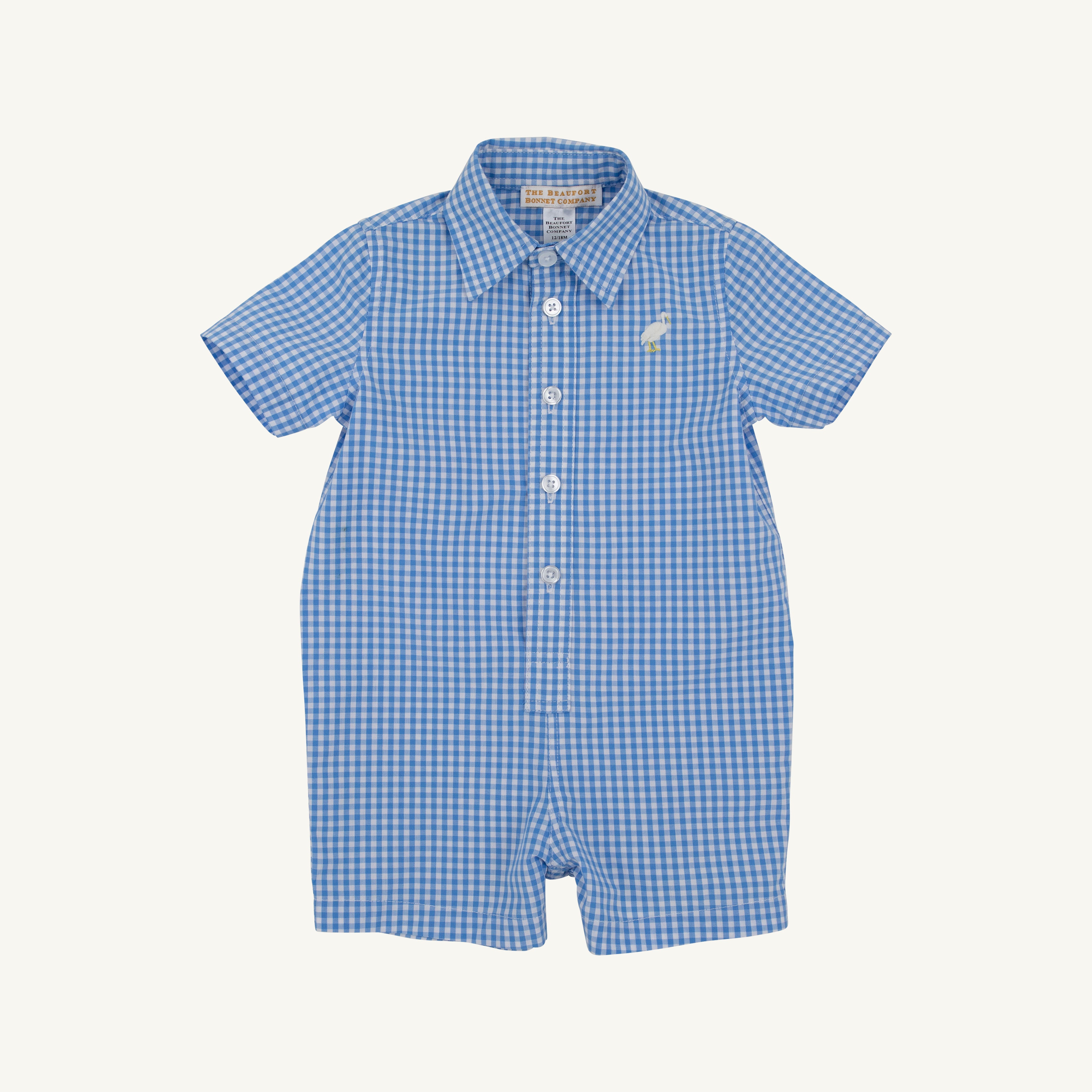 Sir Proper's Romper - Sunrise Blvd. Blue Mini Gingham