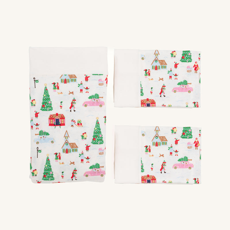 Sleep Tight Sheet Set - Make the Season Bright with Palmetto Pearl