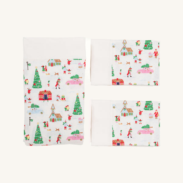 Sleep Tight Sheet Set - Make the Season Bright with Palmetto Pearl